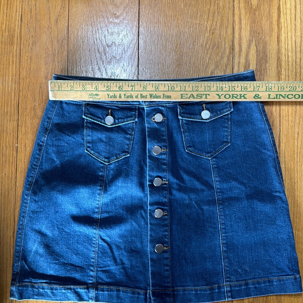 LOFT Womens 12 Jean Skirt Buttons Down Front Pockets - Picture 3 of 7